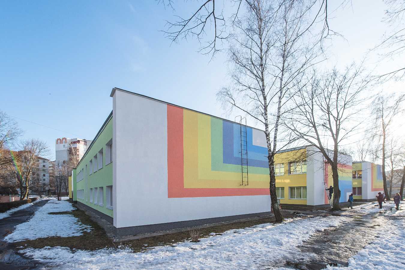 Стан після Утеплення фасадів школи Тернопіль Капітальний ремонт будівлі початкової школи №3, м.Тернопіль,  2020р.